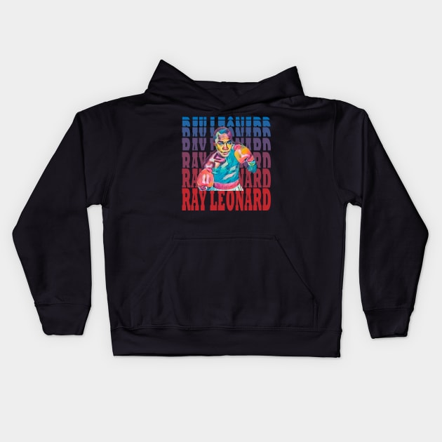 Ray Leonard Kids Hoodie by FightIsRight